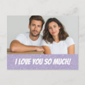Glitter Personalized Couple Photo Valentine Card Postkarte (Vorderseite)