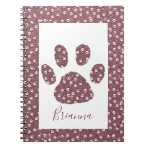 Glitter-Pfotenabdruck-Notizbuch Notizblock
