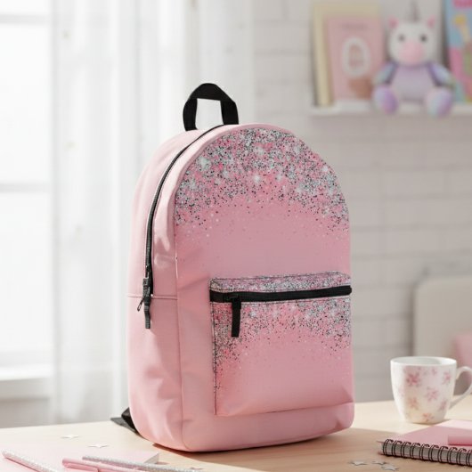 Glitter Pink Backpack: Discover Your Style Bedruckter Rucksack