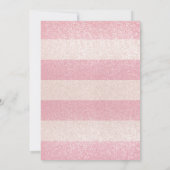 Glitter Pink Bold Stripes 16 . Geburtstag Party Einladung (Rückseite)