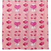 glitter pink heart vibrant romantic wallpaper duschvorhang (Vorderseite)