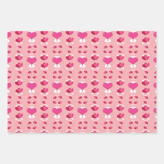 glitter pink heart vibrant romantic wallpaper geschenkpapier set (Vorderseite 3)