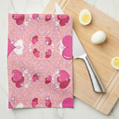 glitter pink heart vibrant romantic wallpaper geschirrtuch (Viertel Falte)