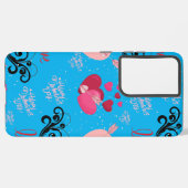 glitter pink heart vibrant romantic wallpaper samsung galaxy hülle (Linke Seite)