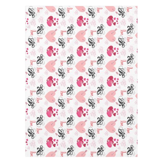 glitter pink heart vibrant romantic wallpaper tischdecke (Vorderseite)