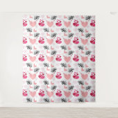 glitter pink heart vibrant romantic wallpaper wandteppich (Vorderseite)