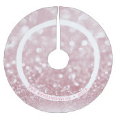 Glitter Pink Holiday Sparkle Muster Polyester Weihnachtsbaumdecke (Vorderseite)