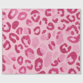 Glitter Pink Leopard Pattern Geschenkpapier (Flach)