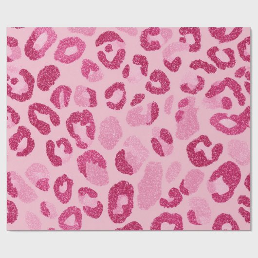 Glitter Pink Leopard Pattern Geschenkpapier (Flach)