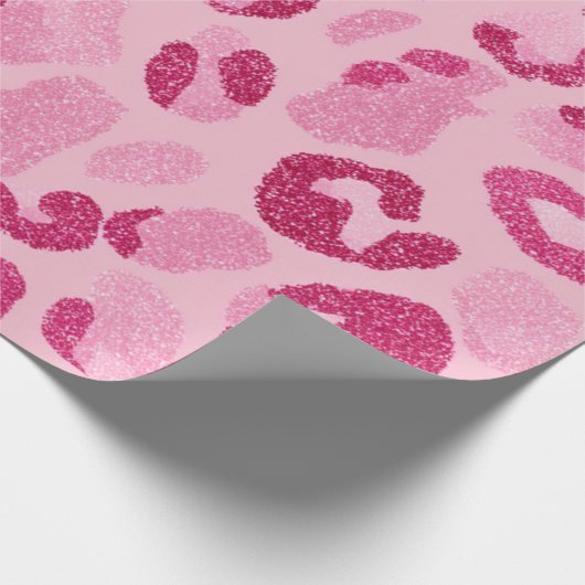 Glitter Pink Leopard Pattern Geschenkpapier (Ecke)