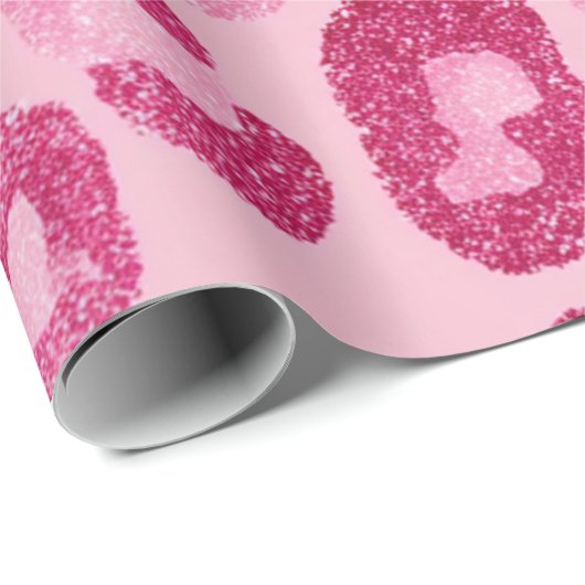 Glitter Pink Leopard Pattern Geschenkpapier (Rolleneckpunkt)