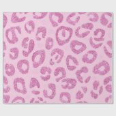 Glitter Pink Leopard Pattern Geschenkpapier (Flach)