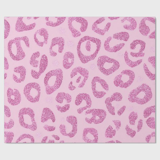 Glitter Pink Leopard Pattern Geschenkpapier (Flach)