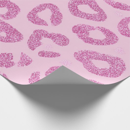 Glitter Pink Leopard Pattern Geschenkpapier (Ecke)
