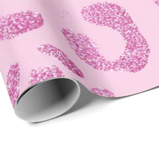 Glitter Pink Leopard Pattern Geschenkpapier (Rolleneckpunkt)