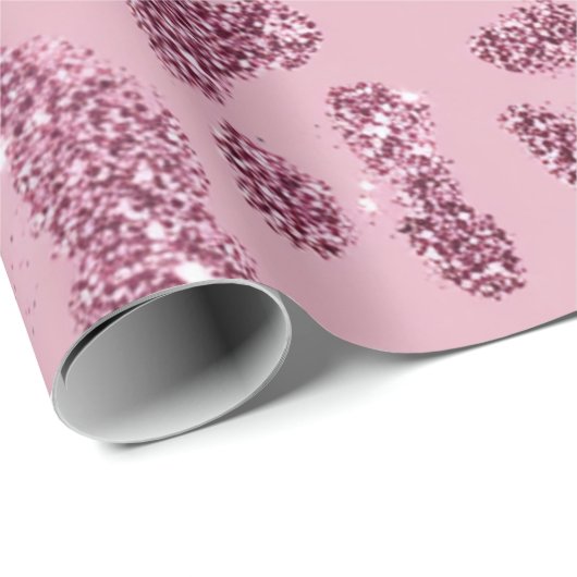 Glitter Pink Leopard Pattern Geschenkpapier (Rolleneckpunkt)