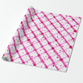 Glitter Pink Plaid Pattern Geschenkpapier (Ungerollt)