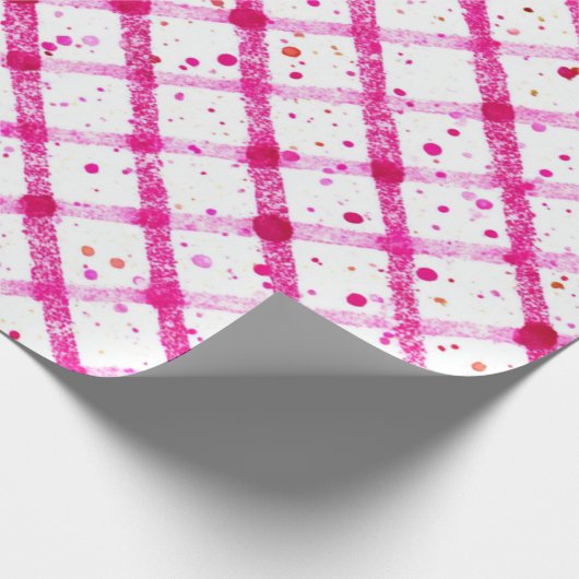 Glitter Pink Plaid Pattern Geschenkpapier (Ecke)