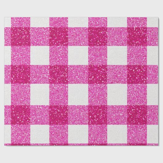Glitter Pink Plaid Pattern Geschenkpapier (Flach)