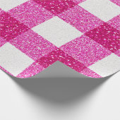 Glitter Pink Plaid Pattern Geschenkpapier (Ecke)