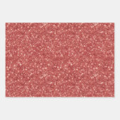 Glitter Pink Red Rosen Floral-Brautdusche Geschenkpapier Set (Vorderseite 2)