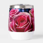 Glitter Pink Rose Wasserflasche (Vorderseite)