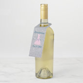 Glitter Quinceanera Gedenkfeier Flaschenanhänger (Angewinkelt)