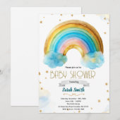 Glitter rainbow boy birthday invitation einladung (Vorne/Hinten)