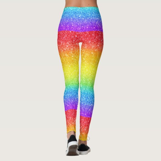 Glitter Rainbow Fade Pattern – Sparkling Color  Leggings (Rückseite)