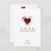 Glitter Red Heart Romantic Love Quote Wedding Einladung (Vorne/Hinten)