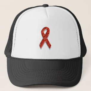 glitter red ribbon truckerkappe