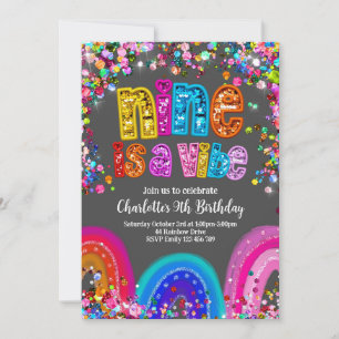 Glitter Regenbogen Pailletten 9 ist eine Vibration Einladung
