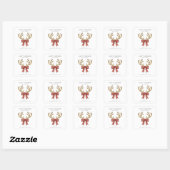 Glitter Reindeer Antlers New Home Custom Address Quadratischer Aufkleber (Blatt)