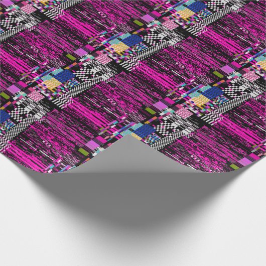 Glitter Retro VHS-Bildschirmstil Geschenkpapier (Ecke)