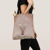Glitter Rose Gold Floral Letter Y Tote Tasche (Von Nahem)