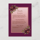 glitter Rose Gold Script - Burgundy floral wedding Begleitkarte (Vorderseite)