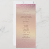 Glitter-Roségoldene Hochzeitsprogramm (Rückseite)