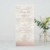 Glitter-Roségoldene Hochzeitsprogramm (Stehend Vorderseite)
