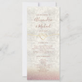 Glitter-Roségoldene Hochzeitsprogramm (Vorderseite)