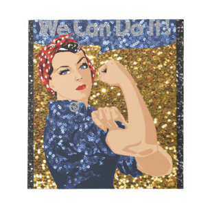 glitter rosie the riveter notizblock