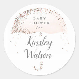 Glitter-Rouge-Wasserfarben-Schirm-Baby-Party Runder Aufkleber