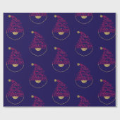 Glitter Santa Script Cute Modern Christmas  Geschenkpapier (Flach)