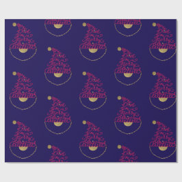 Glitter Santa Script Cute Modern Christmas Geschenkpapier