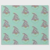 Glitter Santa Script Cute Modern Christmas  Geschenkpapier (Flach)