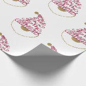 Glitter Santa Script Cute Modern Christmas Geschenkpapier (Ecke)