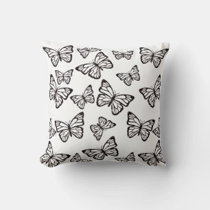 Glitter Schmetterling Schwarz-Weiß Dekor Wurfdecke Kissen