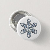 Glitter-Schneeflocke - Babyblaue Äste Button (Vorne & Hinten)