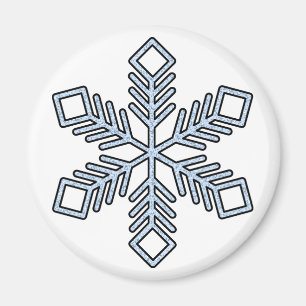 Glitter-Schneeflocke - Babyblaue Äste Magnet