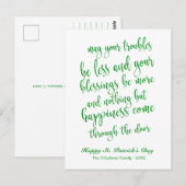 Glitter Schrift Irischer Segen St. Patrick's Day Postkarte (Vorne/Hinten)