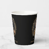 Glitter Schwarz Gold 70. Geburtstag Pappbecher (Links)